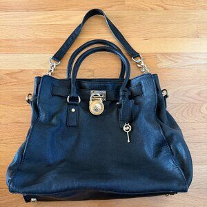 MICHAEL Michael Kors Large Black Leather Hamilton Bag